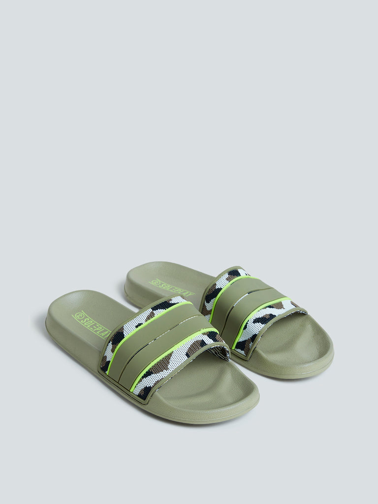 SOLEPLAY Sage Camouflage-Printed Slides